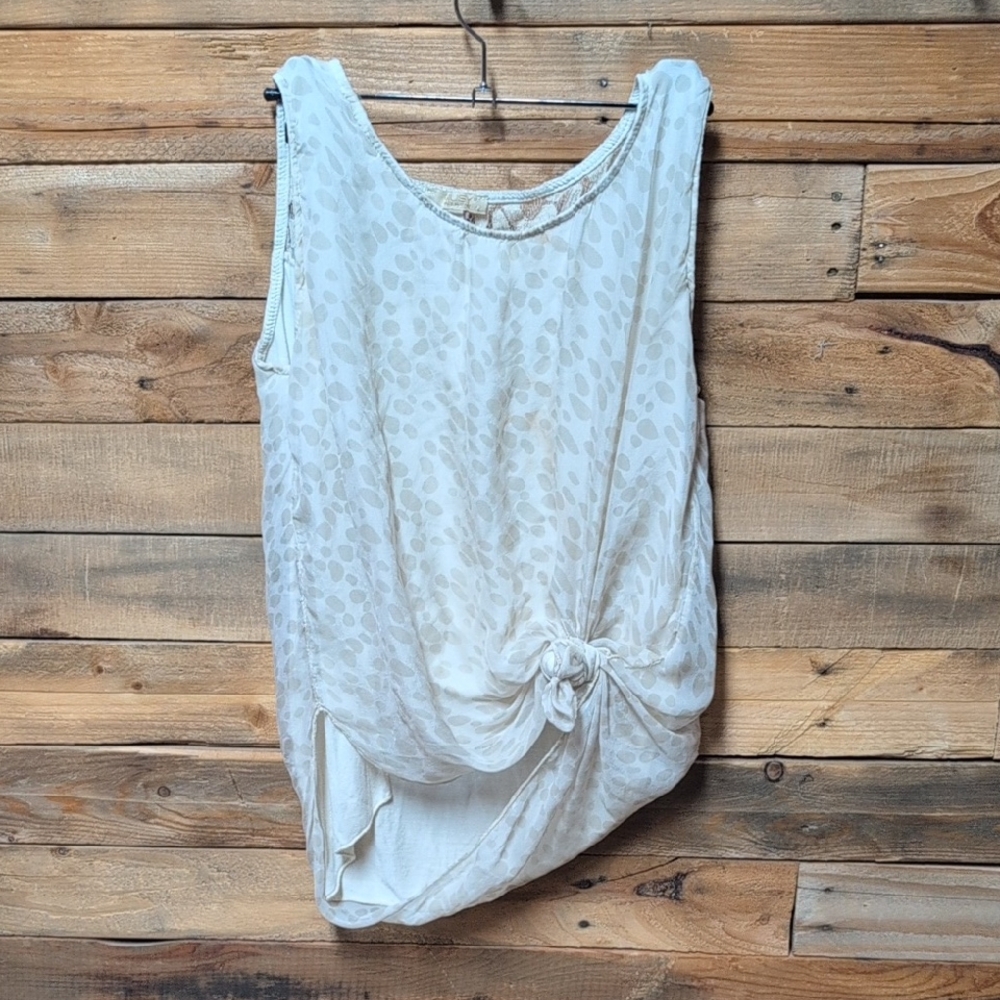 Chic White Knot Detail Tank Top Cute Cheap Size S